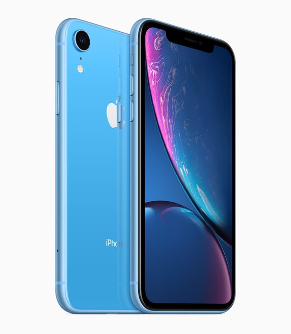 iPhone XR with blue finish.
