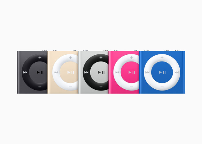 O iPod shuffle (4ª geração) é mostrado.