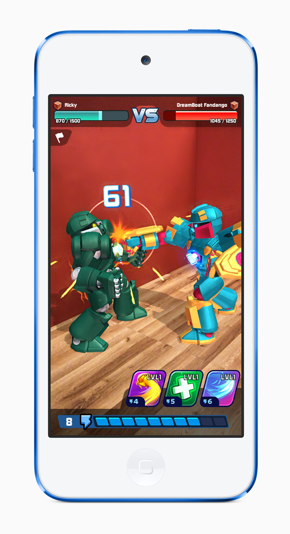 Un juego de combates de robots en el iPod touch. 