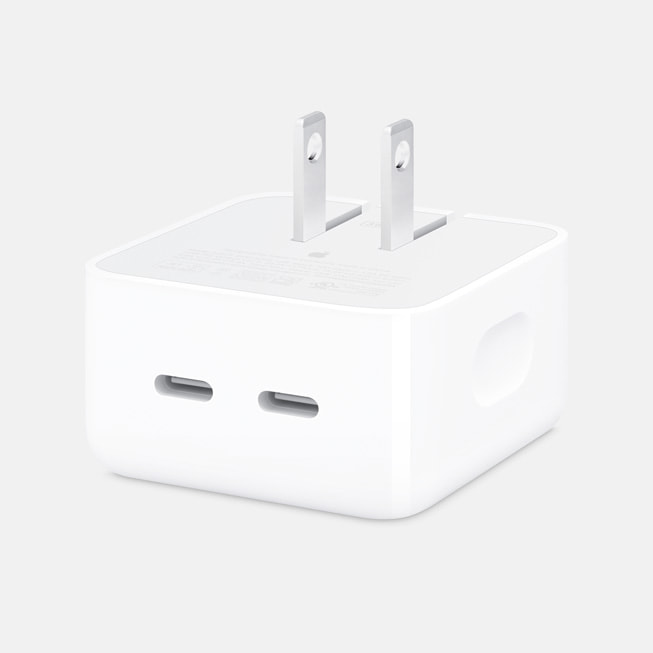 The new 35W Dual USB-C Port Compact Power Adapter with two USB-C ports.