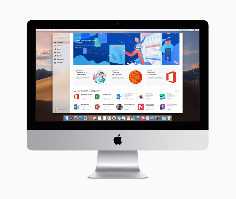 The Mac App Store on iMac.