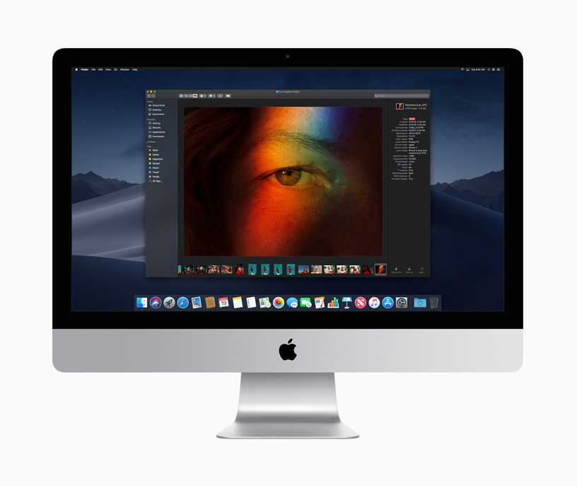 The Dark Mode desktop on iMac.