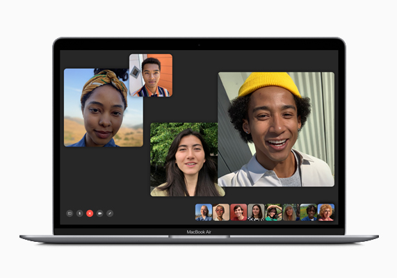 MacBook Air showing Group FaceTime call.