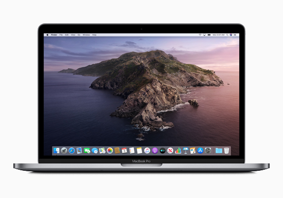 macOS Catalinaを実行中のMacBook Pro。