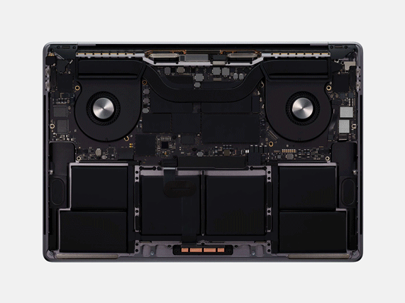 البنية الحرارية لجهاز MacBook Pro.
