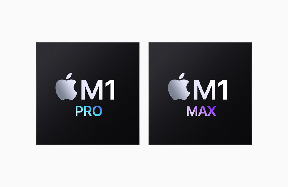 Mac을 위해 설계한 Apple의 새로운 칩인 M1 Pro 및 M1 Max의 그래픽 이미지.