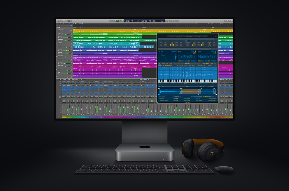 Logic Pro with the new Mac mini and Pro Display XDR.