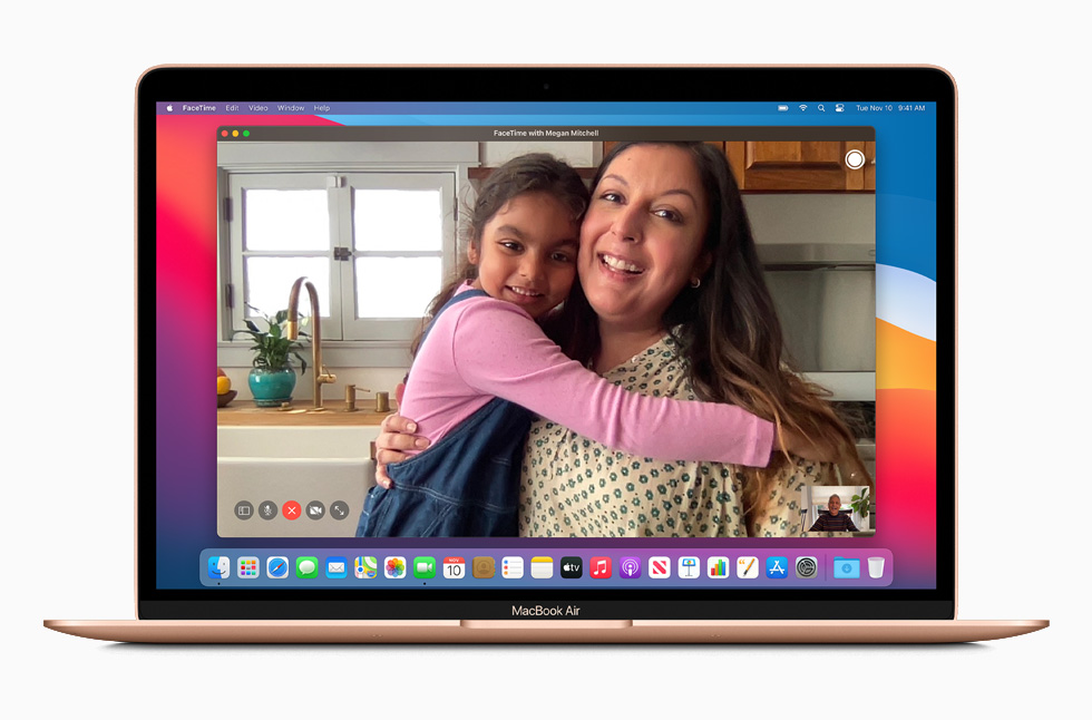 全新 MacBook Air 上的 FaceTime。