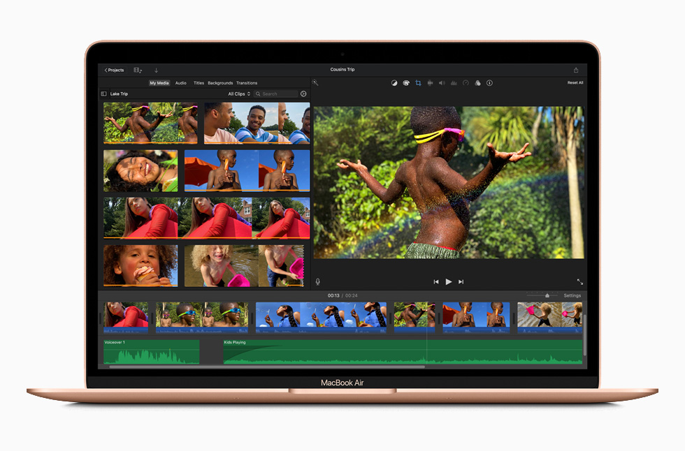 La aplicación iMovie en MacBook Air.