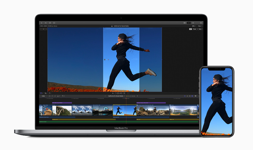 The social media cropping tool in Final Cut Pro.