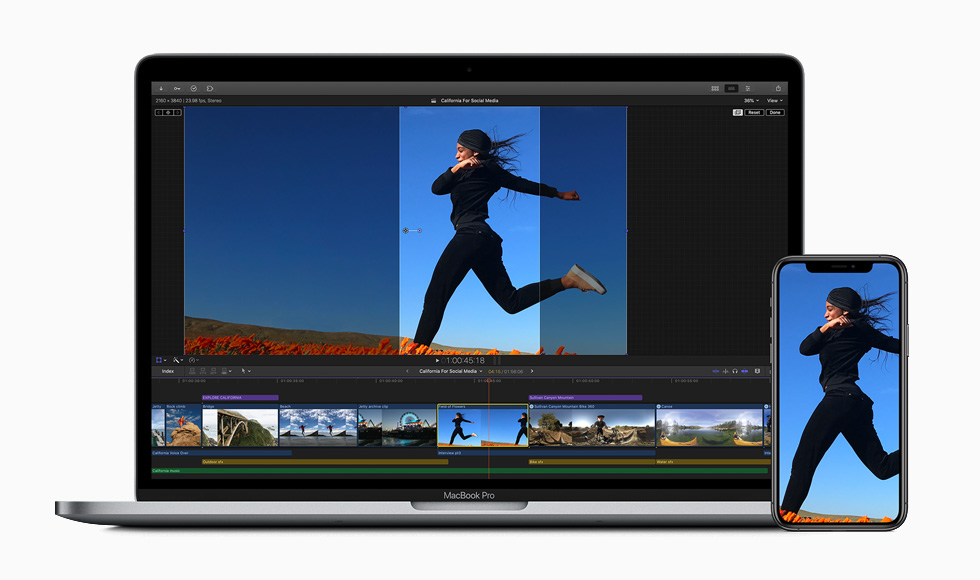 เครื่องมือครอบตัดสำหรับโซเชียลมีเดียใน Final Cut Pro