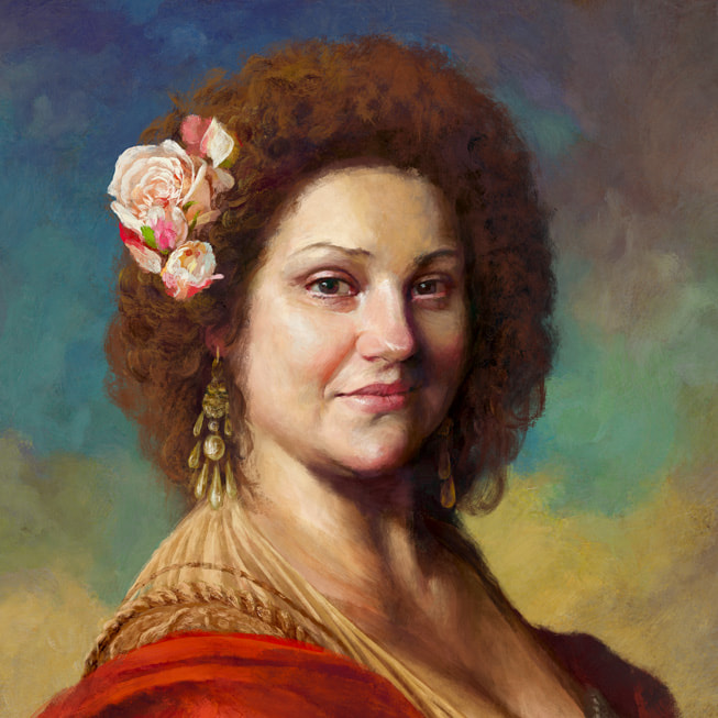 Een speciaal voor Apple Music Classical gemaakt portret van Barbara Strozzi.