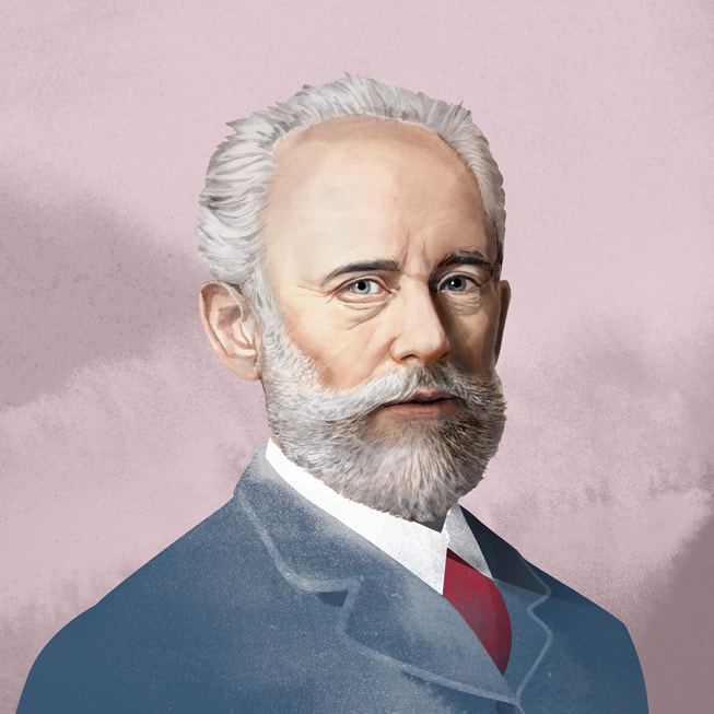 A specially commissioned Apple Music Classical portrait of Tchaikovsky.