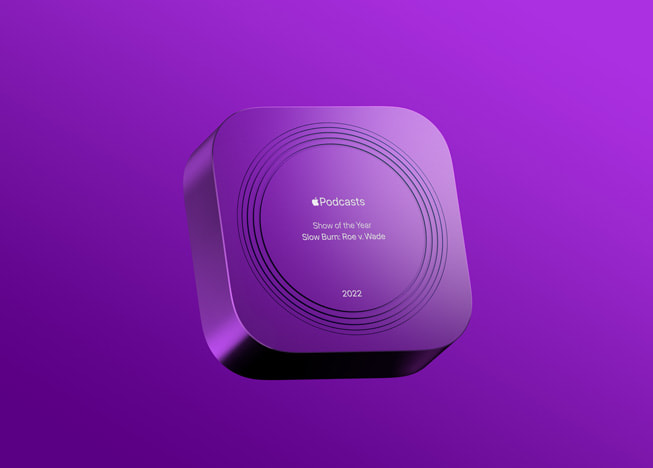 Apple Podcasts Award in purple inspired by the app icon.