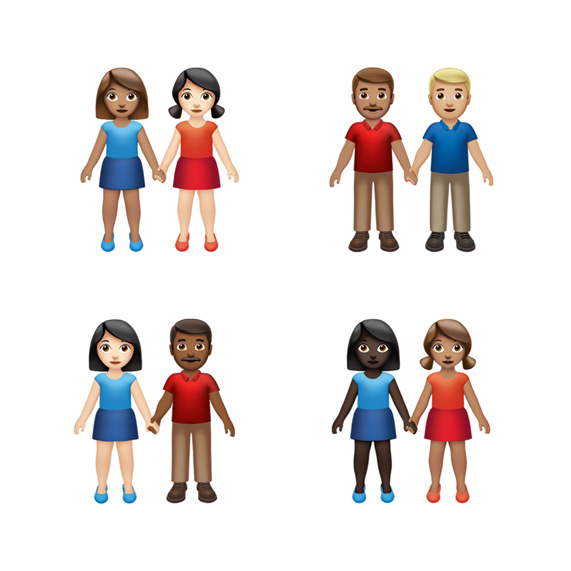 Emoji de cuatro personas tomadas de la mano.