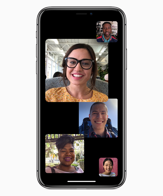 iPhone with several Group FaceTime chats open on screen