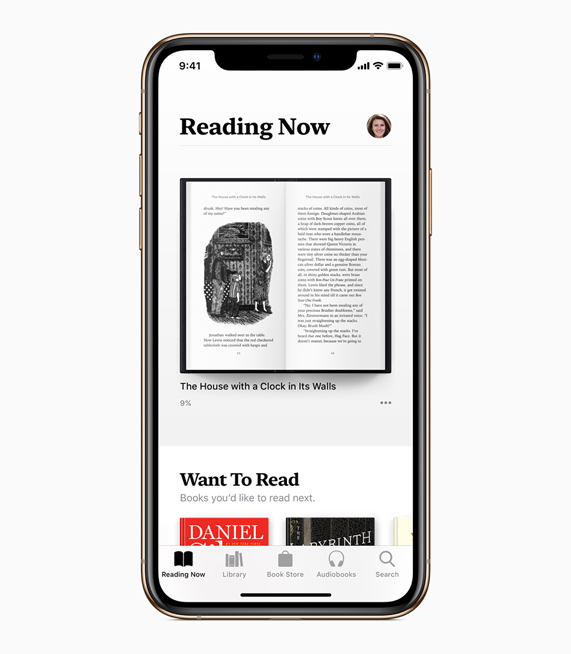 The new Reading Now tab in Apple Books.