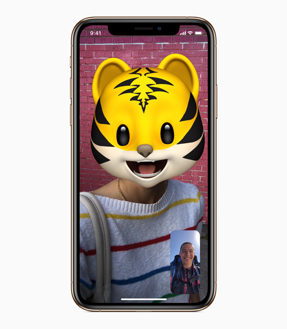 The new Animoji feature for FaceTime.