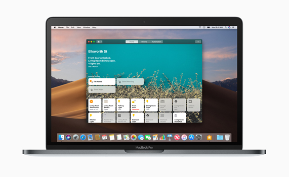 Home App auf einem MacBook Pro Desktop.