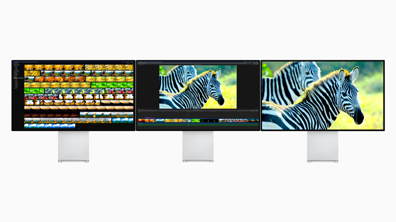 Tres monitores Pro Display XDR.