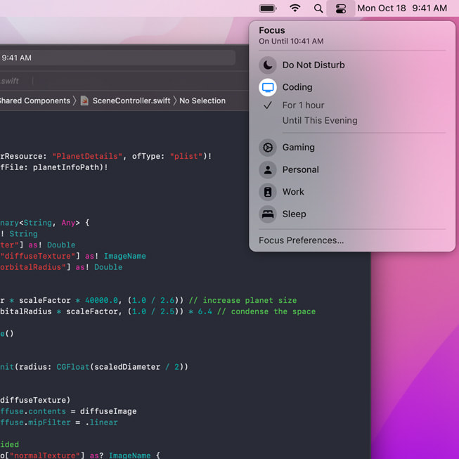 Focus helps users get more done on their Mac by reducing distractions.