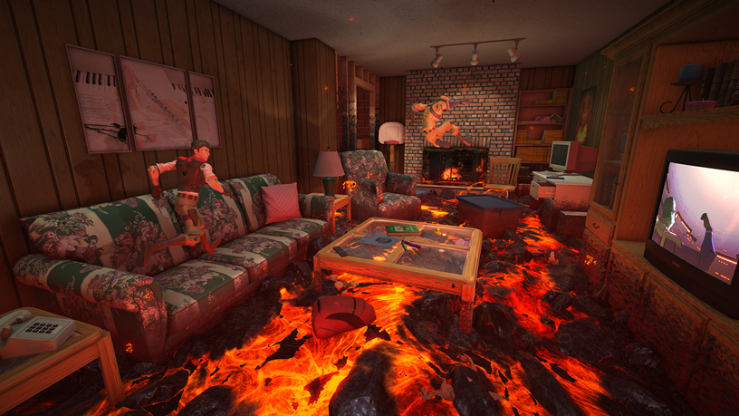 "Hot Lava" Gameplay-Bildschirm.