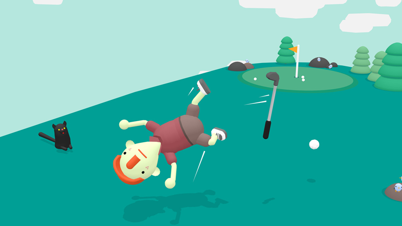 "What the Golf?" Gameplay-Bildschirm.