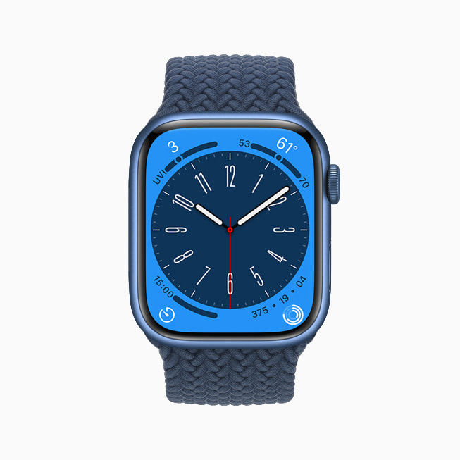 Den nye urskive Metropolitan vises på Apple Watch Series 7.