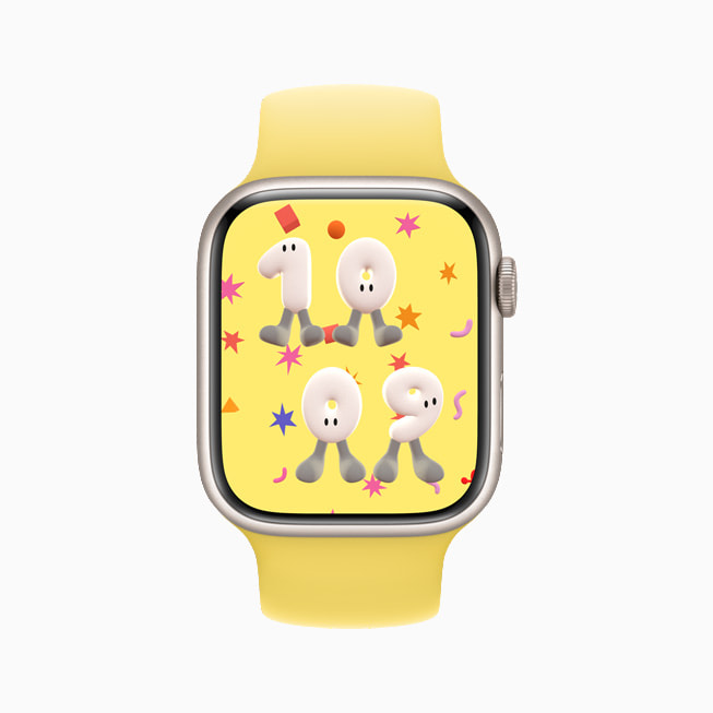 Il nuovo quadrante Playtime viene mostrato su Apple Watch Series 7.