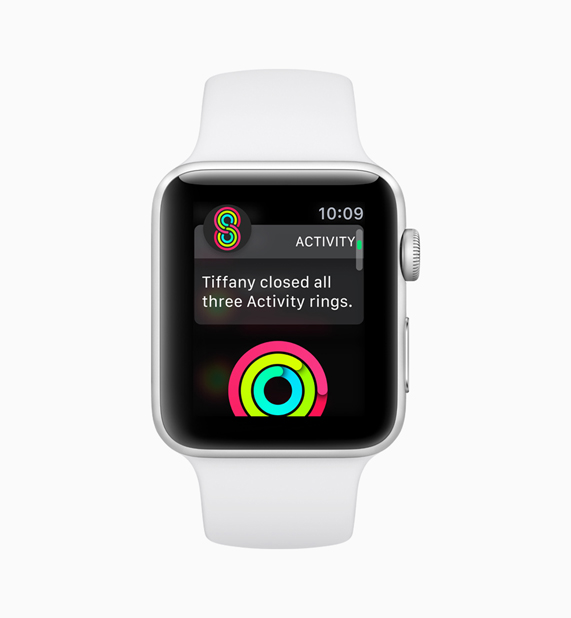 Apple Watch screen displaying the new Activity Rings software