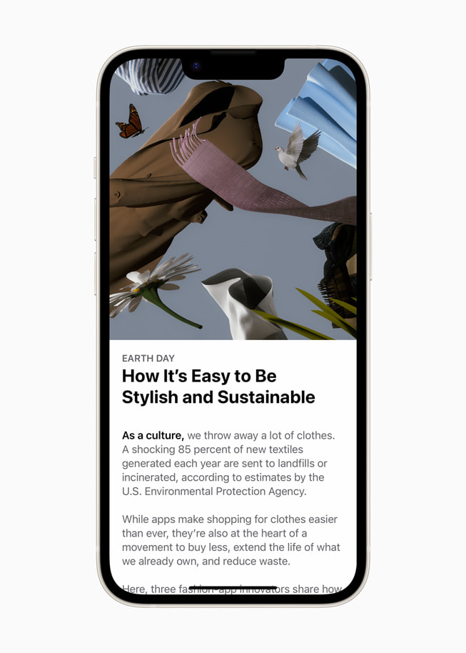 La raccolta dedicata alla Giornata della Terra “Una moda sostenibile” sull’App Store.