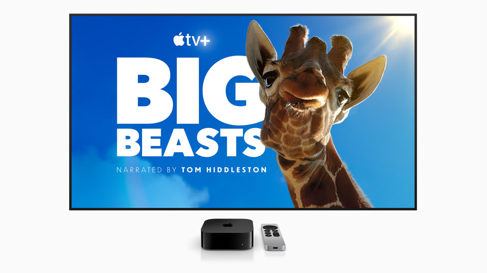 A série Apple Original Grandes Animais é mostrada com a Apple TV.