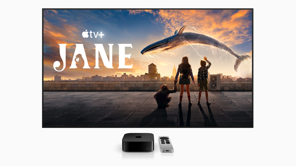 A série Apple Original Jane é mostrada com a Apple TV.