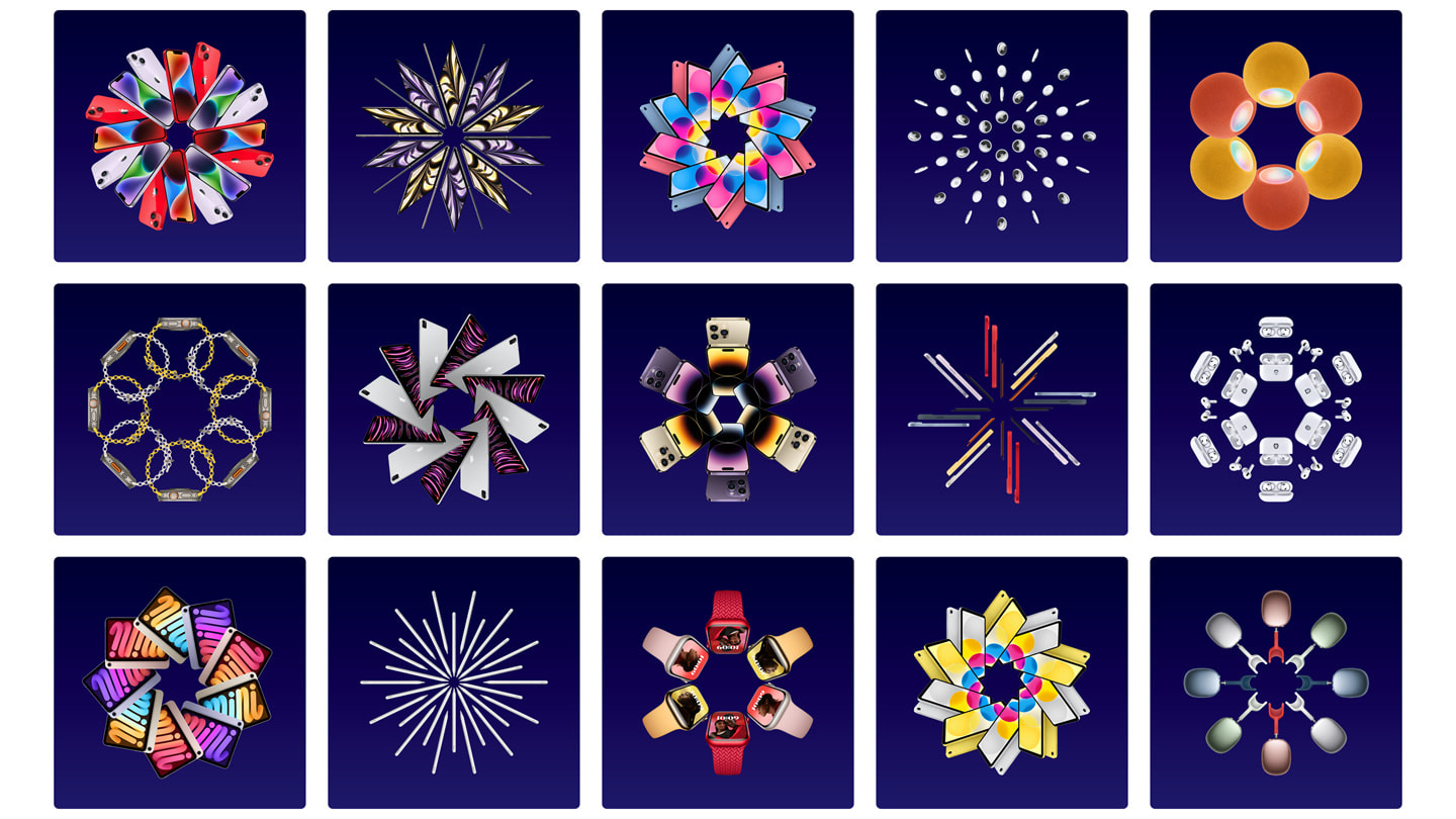 All-new Apple products displayed as snowflakes.
