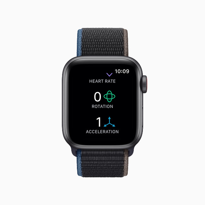 Apple Watch pokazujący aplikację NightWare z danymi o tętnie użytkownika.