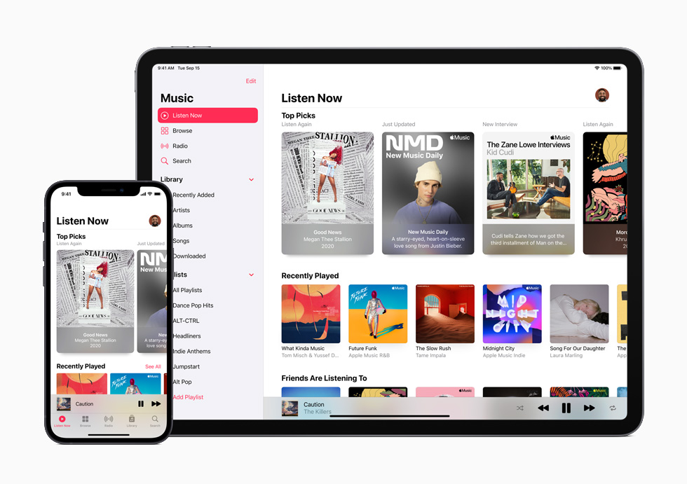 Listen Now feature on Apple Music. 