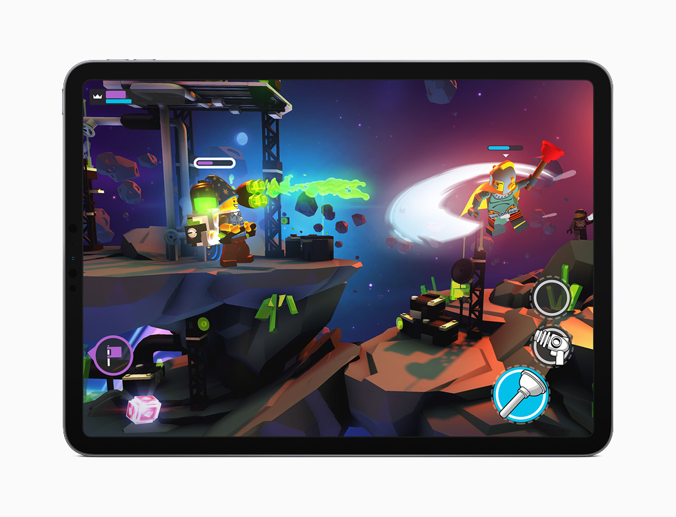 Imagen de un iPad con LEGO Brawls de Apple Arcade.