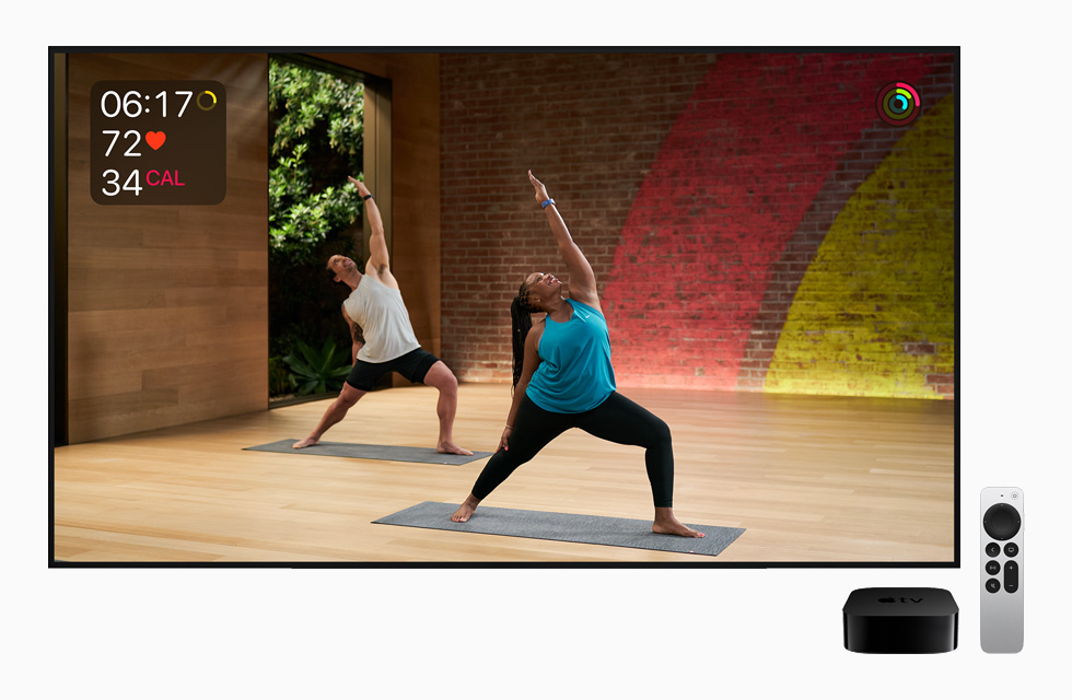 Apple TVに映し出されたApple Fitness+。