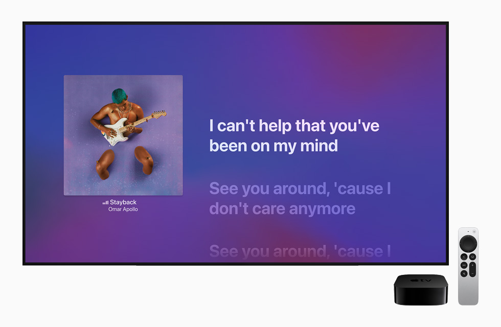 Apple Music displayed on Apple TV.