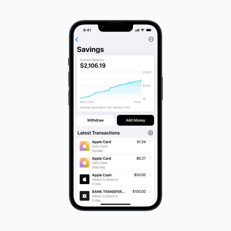 Apple Card will let users grow Daily Cash rewards while saving for the  future - Apple
