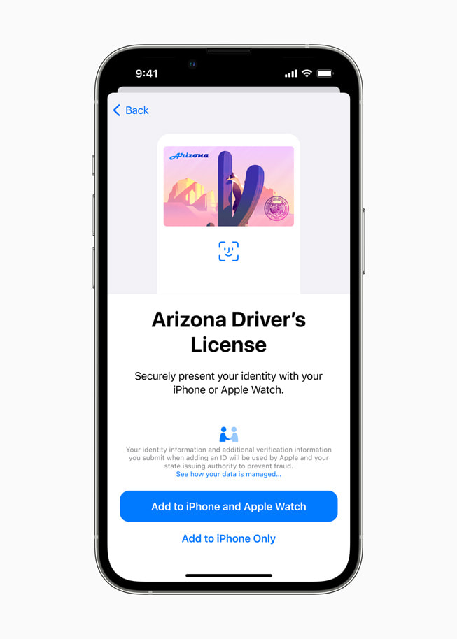 A user is walked through the process of adding their state driver’s license to Wallet using Face ID.