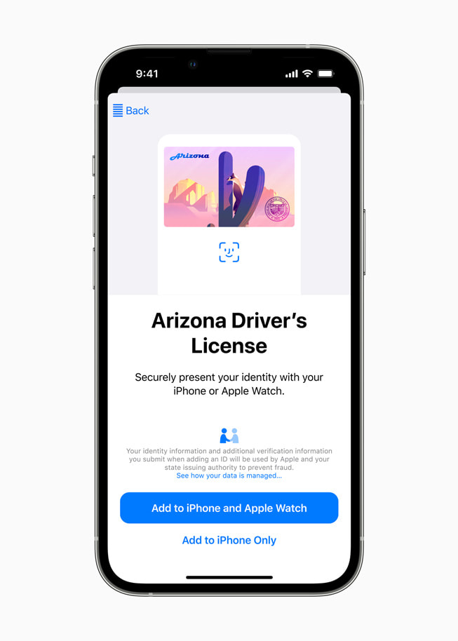 A user is walked through the process of adding their state driver's license to Wallet using Face ID.