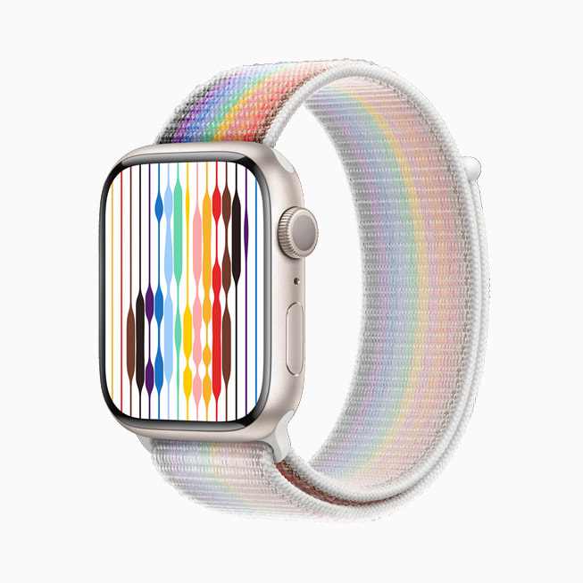 The new Pride Edition Sport Loop with matching watch face. 