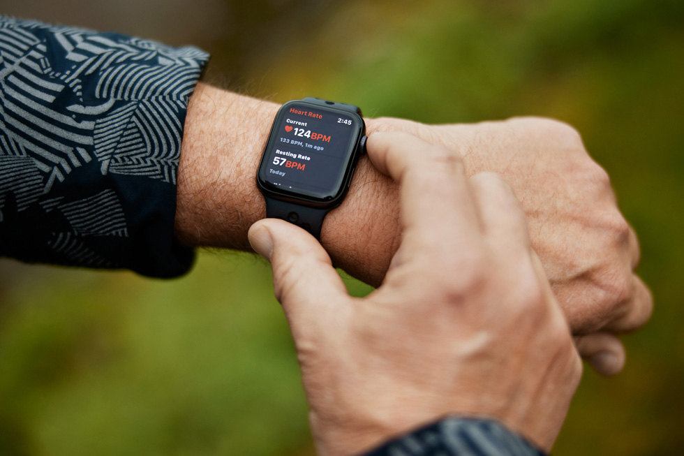 Apple Watch on Bob March's wrist. 