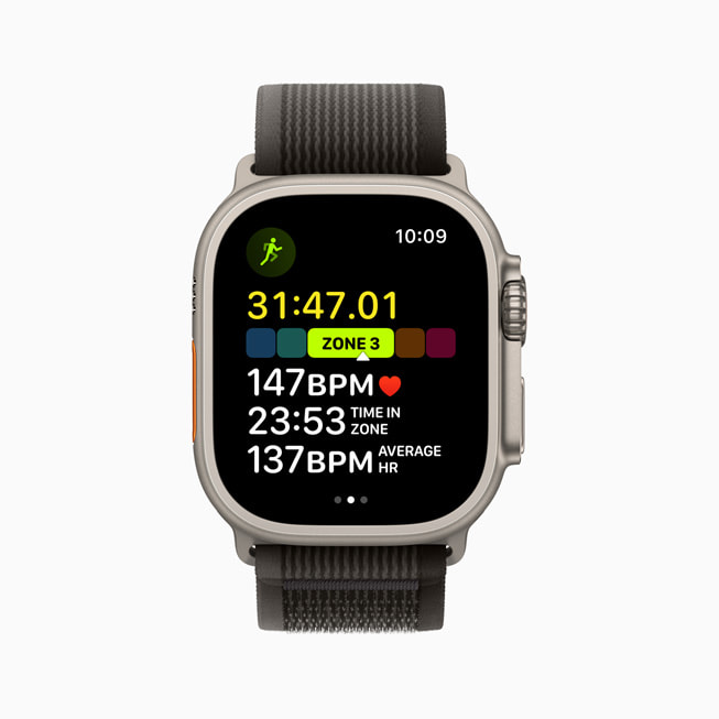 Apple Watch Ultra displays Heart Rate Zones.