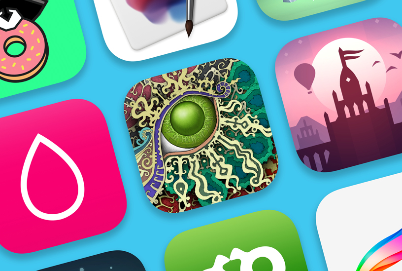 Collage de iconos de apps.