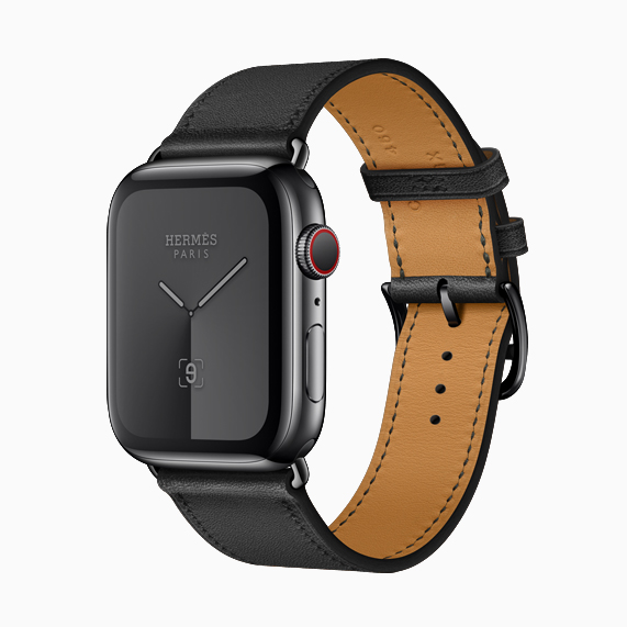 The new all-black band on Apple Watch Hermès.