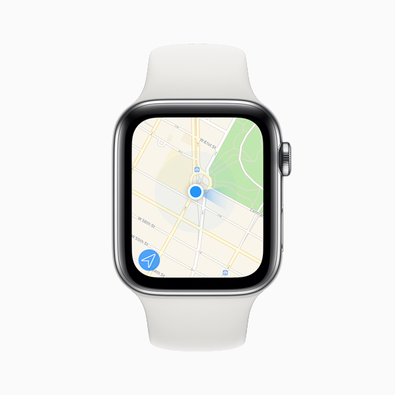 Apple Watch Series 5に表示されたマップアプリケーション。