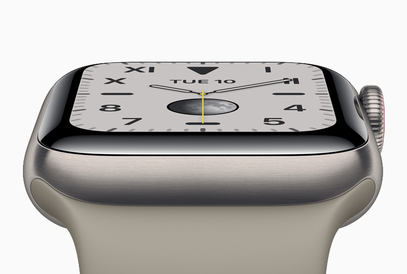 El nuevo Apple Watch Series 5 con una caja de titanio.