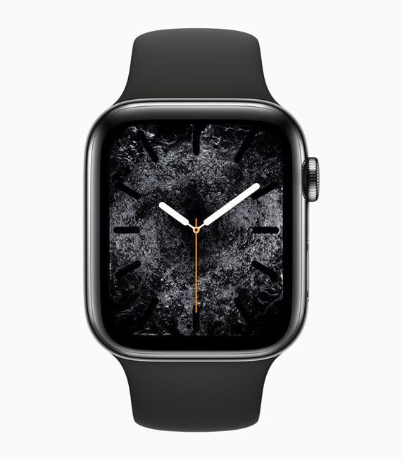 Apple Watch Series 4 تعرض وجه الساعة الجديد الذي يعرض عنصر الماء.